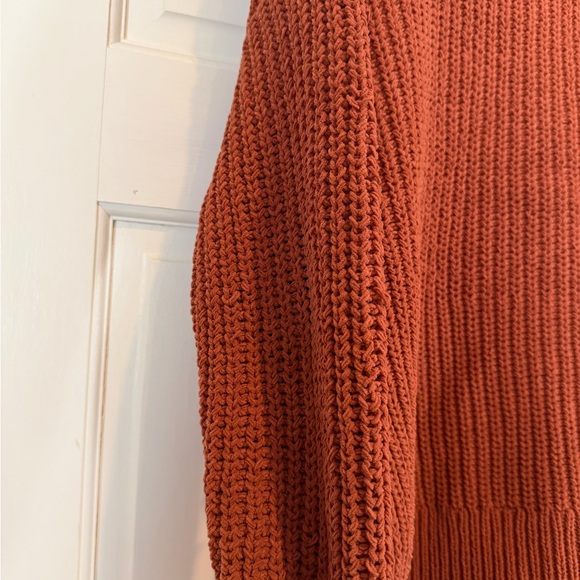 Aerie Terracotta Orange Women's Crew Neck Sweater - Picture 3 of 8